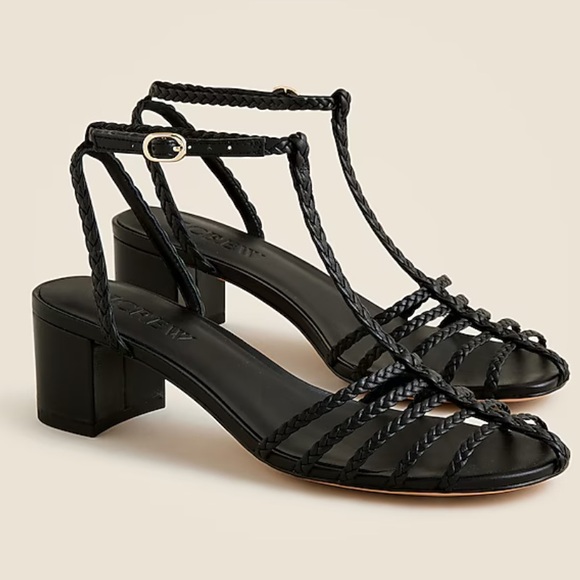 J. Crew Shoes - J. Crew Shay braided-strap block-heel sandals in leather. Top rated 5 ⭐️